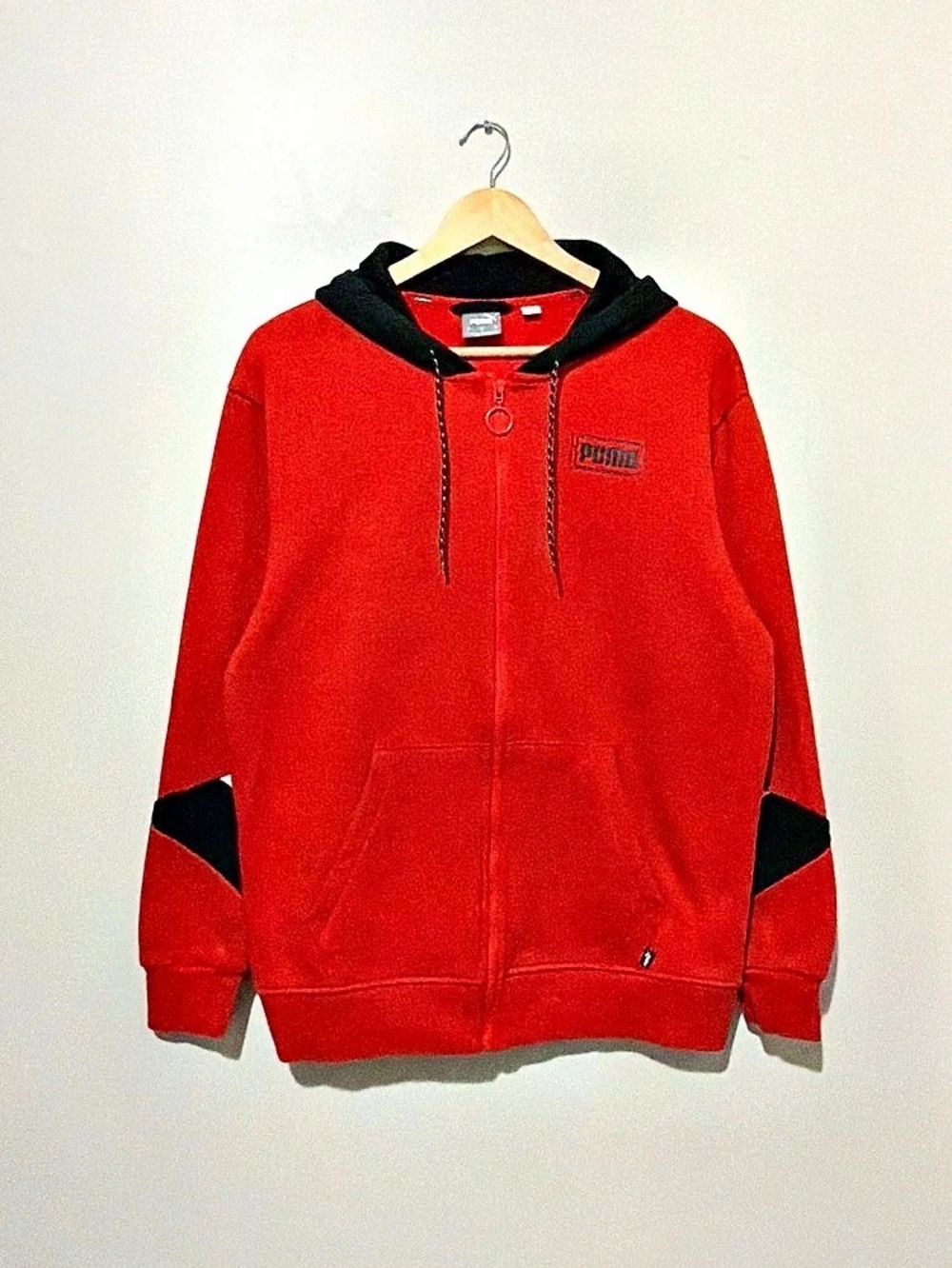 Puma Color Red Full-Zip Hoodie Men Size M